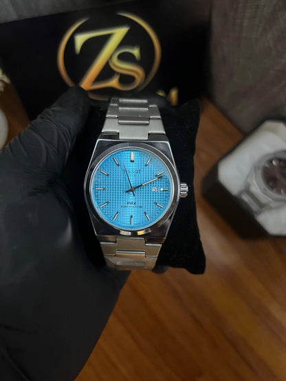 Tissot PRX Style Ice Blue Waffle Dial (Stainless Steel)