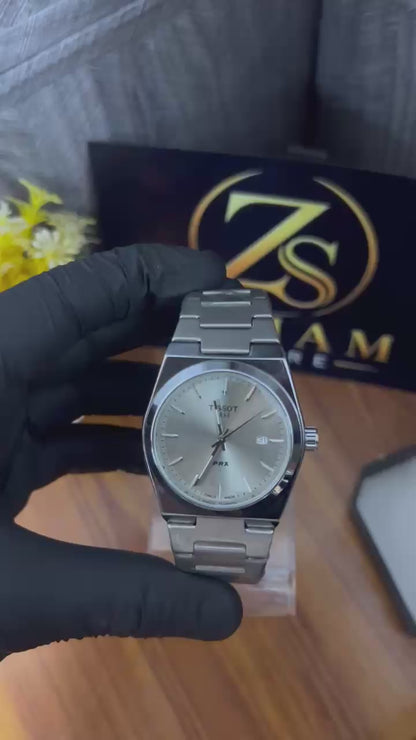 Tissot PRX Style Silver Sunburst Dial (Stainless Steel)